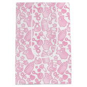 甘い振りかけるピンクグラデーション色 ミディアムペーパーバッグ (裏面)