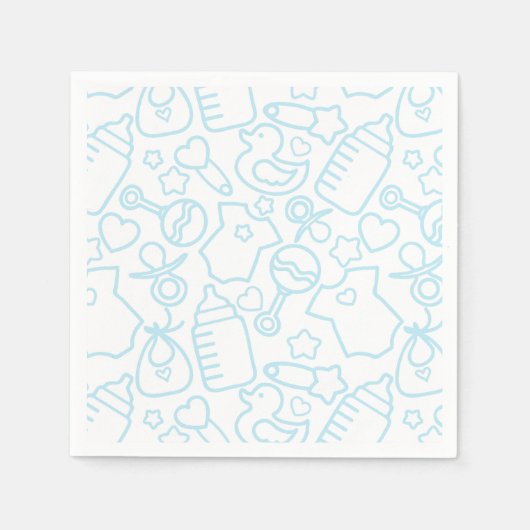 甘い振りかける白い青 スタンダードカクテルナプキン (正面)