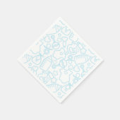 甘い振りかける白い青 スタンダードカクテルナプキン (角)