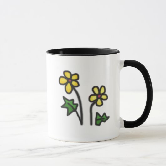 甘い描黄色の花 マグカップ (右)
