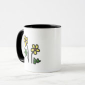 甘い描黄色の花 マグカップ (正面左)