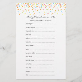 甘い散水ベビー単語スクランブルゲーム