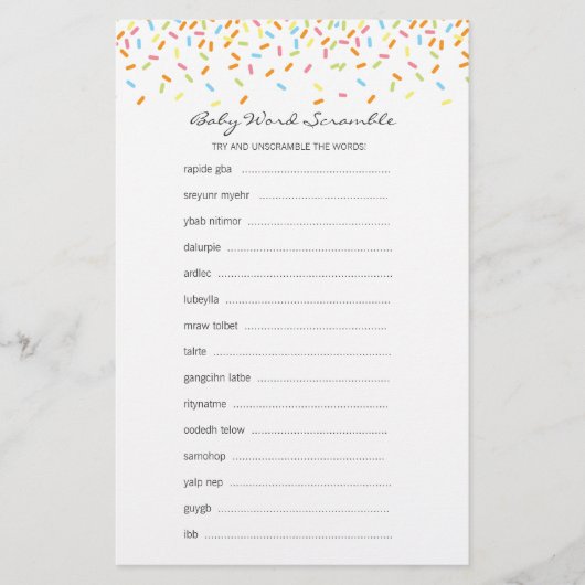 甘い散水ベビー単語スクランブルゲーム (正面)
