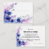 甘い文字をバック💙コーンフラワー夢想 プレイスカード (正面/裏面)