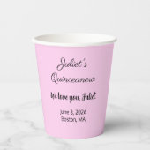 甘い文字：ピンクのブラックキンセアニェラ 紙コップ (正面)