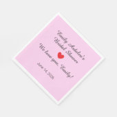 甘い文字:ピンクブライダルシャワー スタンダードランチョンナプキン (角)