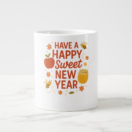 甘い新年のマグカップ ジャンボコーヒーマグカップ (正面)