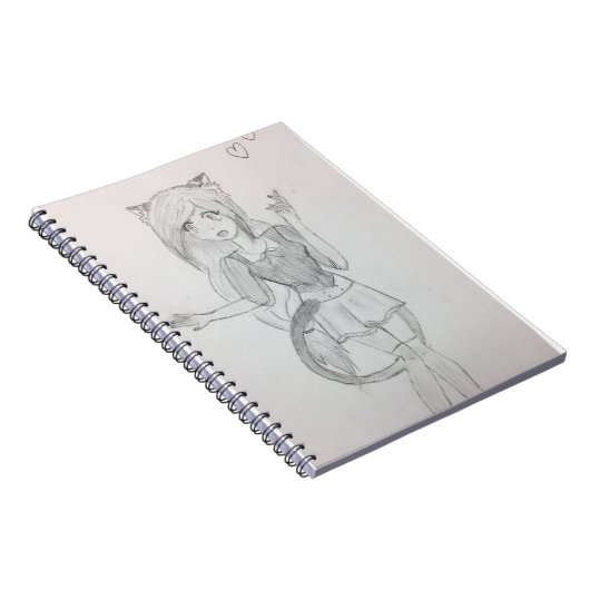 甘い日本製アニメ猫の女の子 ノートブック (右側)