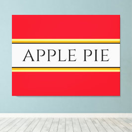 甘い明るい赤い白い黄色"アップルパイストライプ" キャンバスプリント