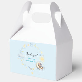 甘い星ブルークラウドテディベア赤ちゃんシャワー フェイバーボックス