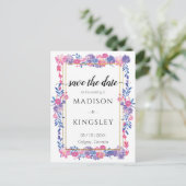 甘い春フローラエピック抽象芸術日付を保存 ポストカード (スタンド正面)