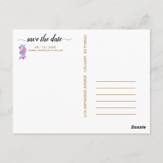 甘い春フローラエピック抽象芸術日付を保存 ポストカード (裏面)