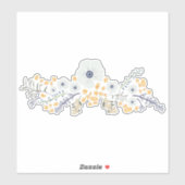 甘い春ブルーグレーイエローボタニカルフラワー シール (シート)