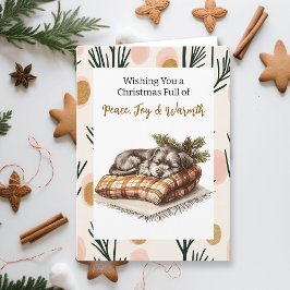 甘い昼寝の子犬 | クリスマスパーソナライズされた カード