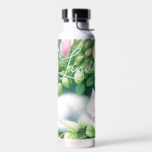 甘い昼寝白い子猫をバラブッシュの下に ウォーターボトル (左面)