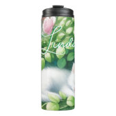 甘い昼寝白い子猫をバラブッシュの下に タンブラー (正面)