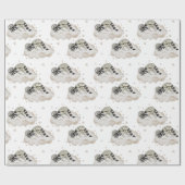 甘い月の夢の眠いラクーン、雲、星 ラッピングペーパー (フラット)