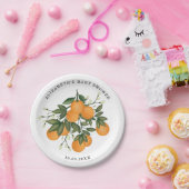 甘い柑橘グリーンリーサマーオレンジシャワーデコール ペーパープレート (パーティー)