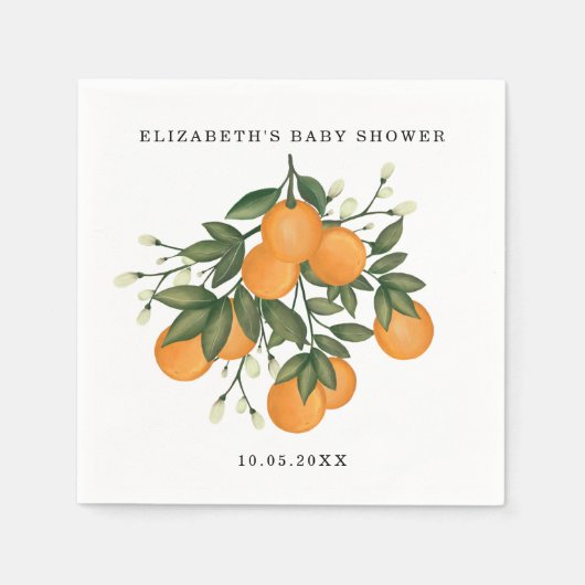 甘い柑橘系オレンジグリーンシャワー スタンダードカクテルナプキン (正面)