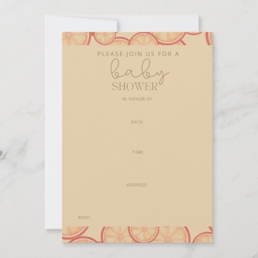 甘い柑橘類の至福：新しい始まり 招待状 (正面)