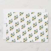 甘い柑橘類レモン&緑ベビーシャワー写真 サンキューカード (裏面)