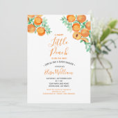 甘い桃が途中の赤ちゃんシャワー 招待状 (スタンド正面)