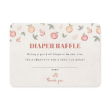 甘い桃のおむつラッフルの招待インサート