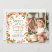 甘い桃のように多くのおもしろい写真誕生日Invite 招待状 (正面)