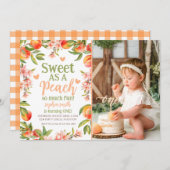 甘い桃のように多くのおもしろい写真誕生日Invite 招待状 (正面/裏面)