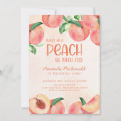 甘い桃のように多くのおもしろい誕生日 招待状 (正面)