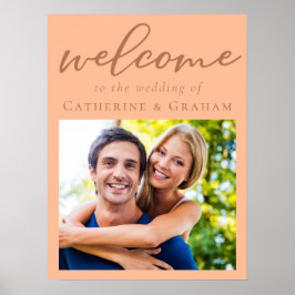 甘い桃のカップルの写真ようこそ私たちの's結婚へ ポスター