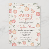甘い桃のベイビーシャワー招待状 招待状 (正面/裏面)