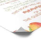 甘い桃の写真の自撮りサイン ポスター (角)