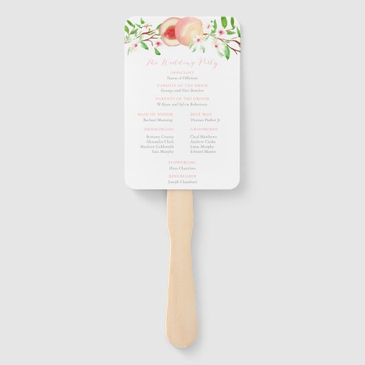 甘い桃の南結婚の儀式プログラム ハンドファン (裏面)