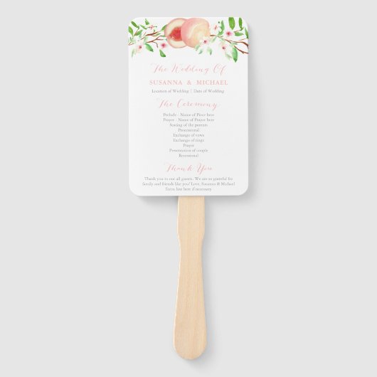 甘い桃の南結婚の儀式プログラム ハンドファン (正面)