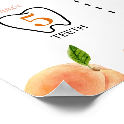 甘い桃の最初の誕生日マイルストーンサイン ポスター (角)