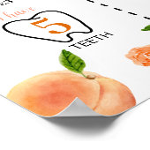 甘い桃の最初の誕生日マイルストーンサイン ポスター (角)