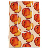 甘い桃の桃の桃16誕生日 ミディアムペーパーバッグ (裏面)