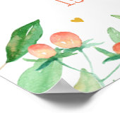 甘い桃の誕生日パーティーウェルカムサイン ポスター (角)