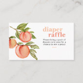 甘い桃の赤ちゃんシャワーおむつラッフルカード 名刺 (正面)