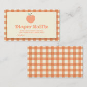 甘い桃の赤ちゃんシャワーおむつラッフル エンクロージャーカード (正面/裏面)