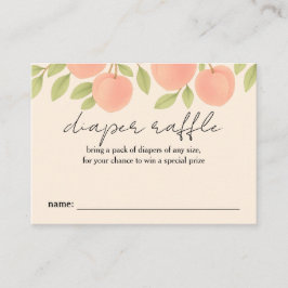 甘い桃の赤ちゃんシャワーおむつラッフル 名刺