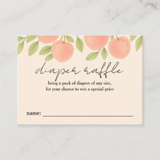 甘い桃の赤ちゃんシャワーおむつラッフル 名刺