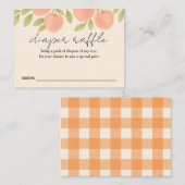甘い桃の赤ちゃんシャワーおむつラッフル 名刺 (正面/裏面)