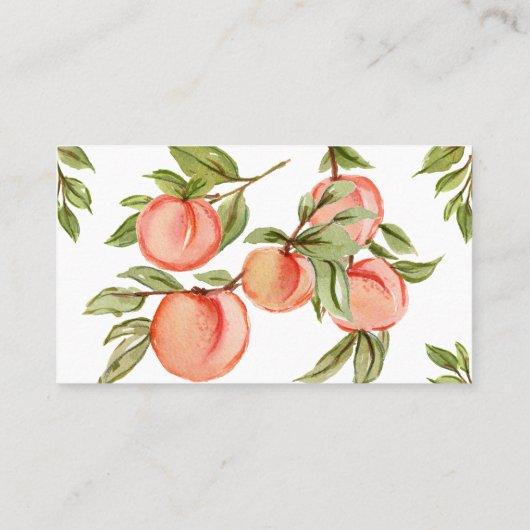 甘い桃の赤ちゃんシャワーブックベビーカード 名刺 (裏面)