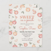 甘い桃の赤ちゃんシャワー招待状 ポストカード (正面/裏面)