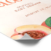 甘い桃の赤ちゃんシャワー歓迎サイン ポスター (角)