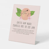 甘い桃の赤ん坊のシャワーは何試合を推測する 台座サイン (正面)