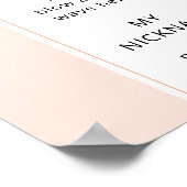 甘い桃の1s誕生日パーティー写真マイルストーン ポスター (角)