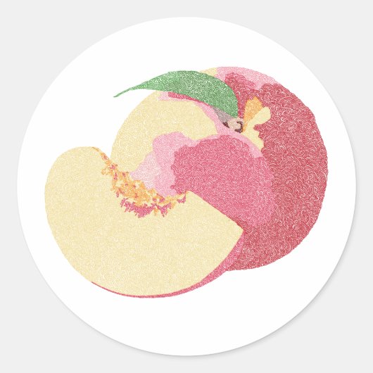 甘い桃 ラウンドシール (正面)